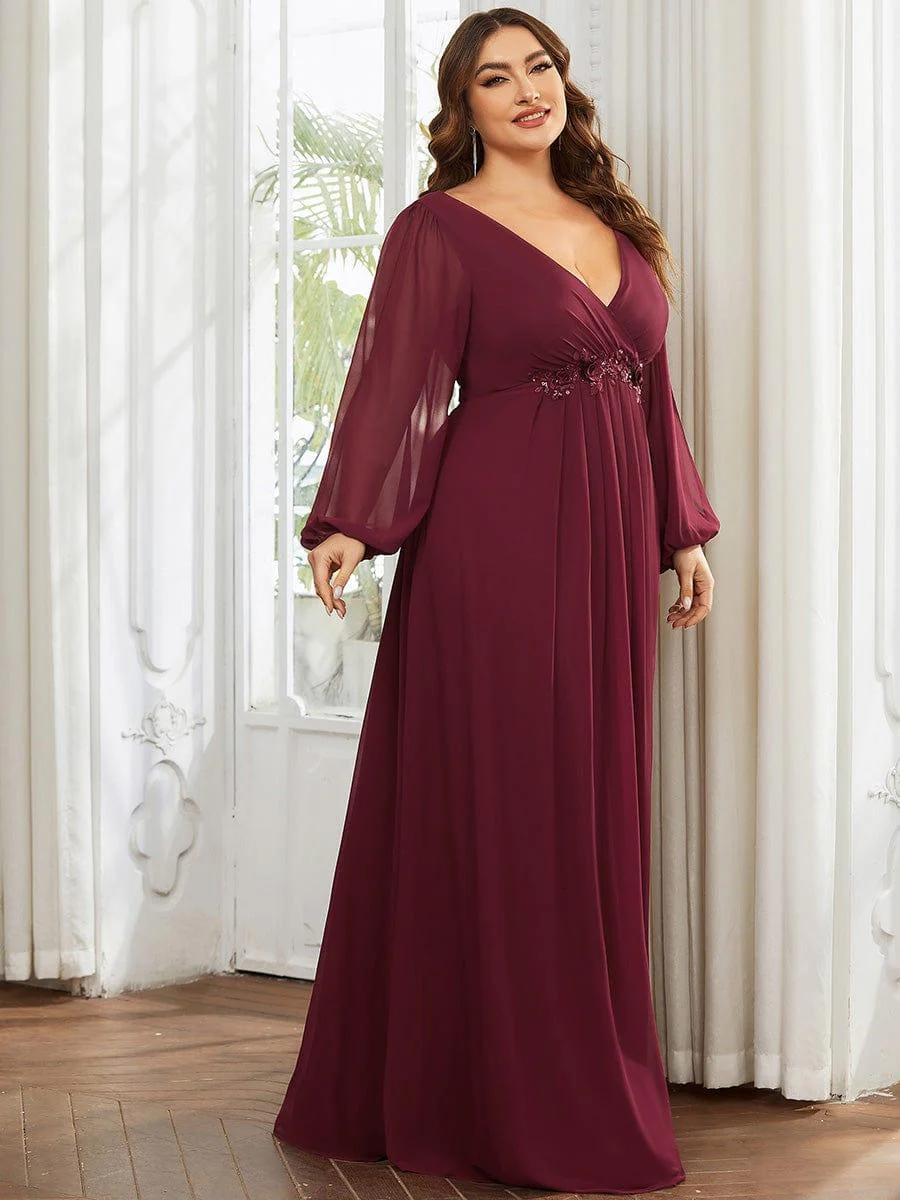 Top Picks Burgundy Elegant Chiffon Dresses - Image 170