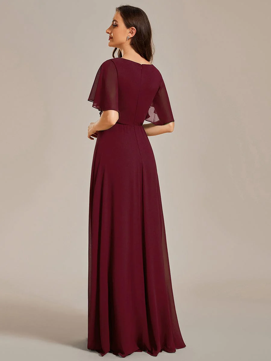 Top Picks Burgundy Elegant Chiffon Dresses - Image 173