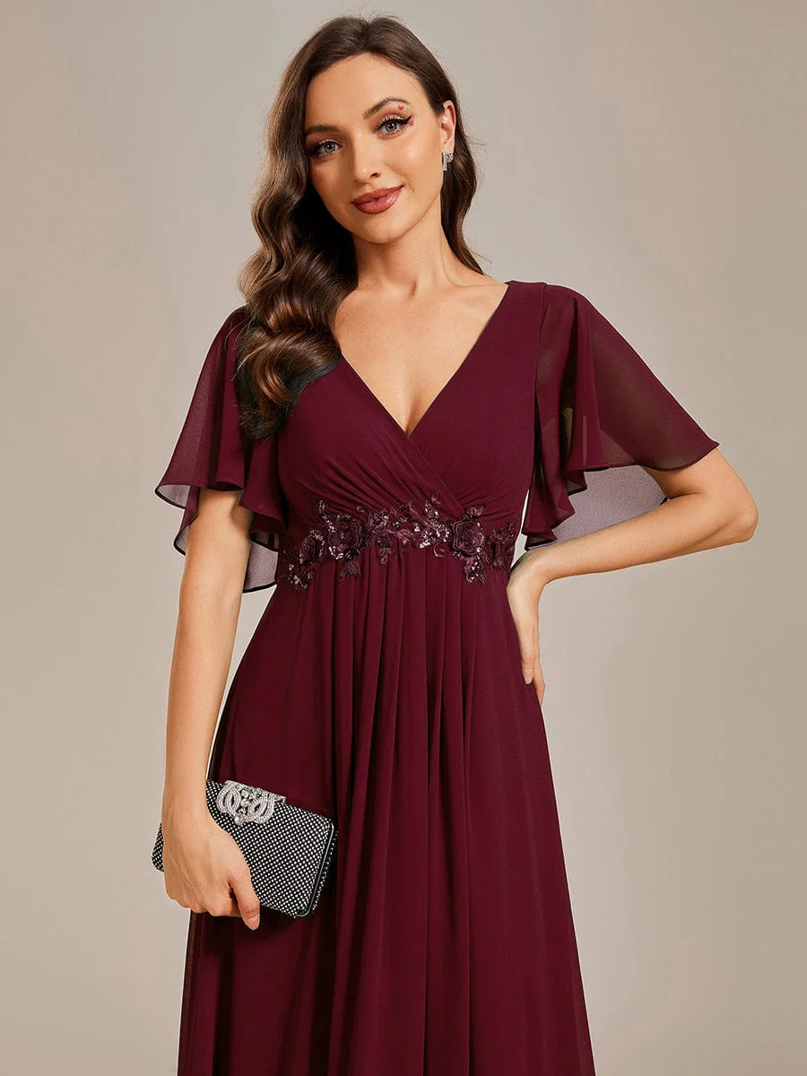 Top Picks Burgundy Elegant Chiffon Dresses - Image 176