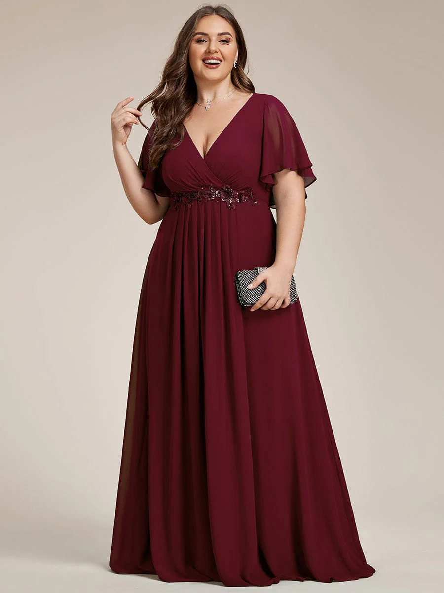 Top Picks Burgundy Elegant Chiffon Dresses - Image 178