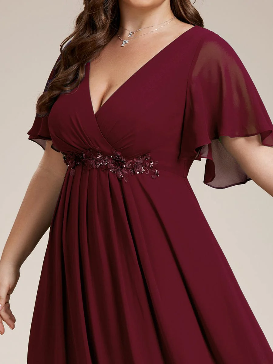 Top Picks Burgundy Elegant Chiffon Dresses - Image 182