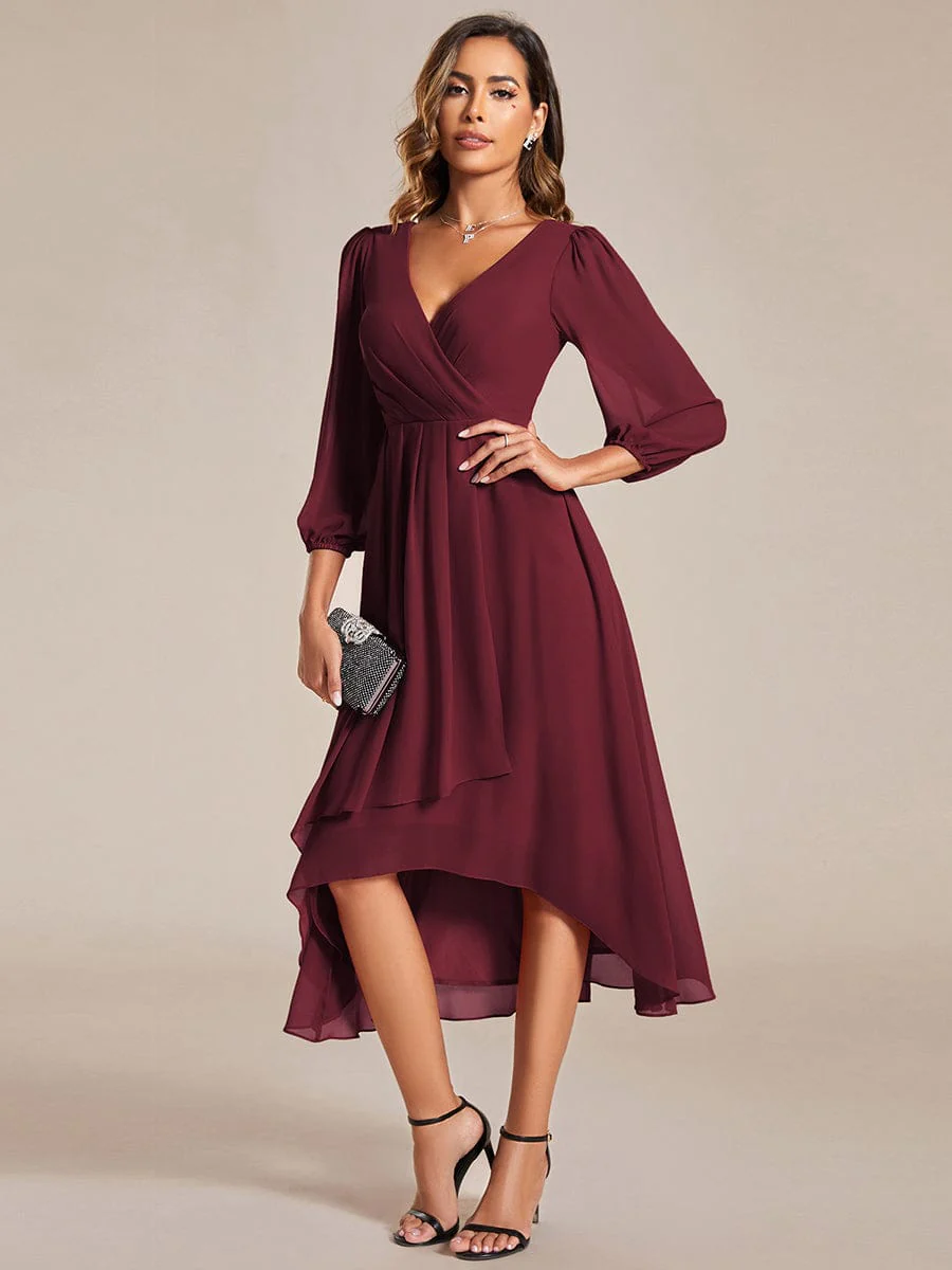 Top Picks Burgundy Elegant Chiffon Dresses - Image 197