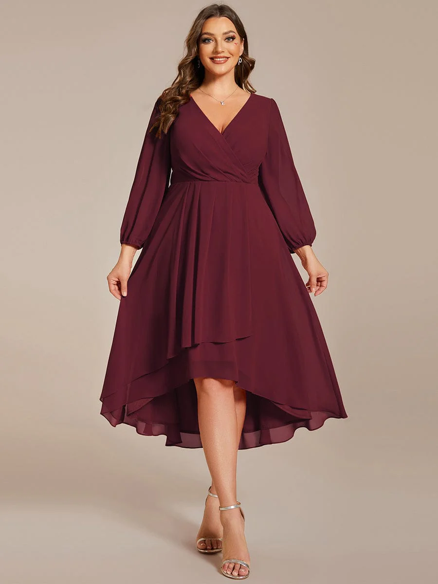 Top Picks Burgundy Elegant Chiffon Dresses - Image 204