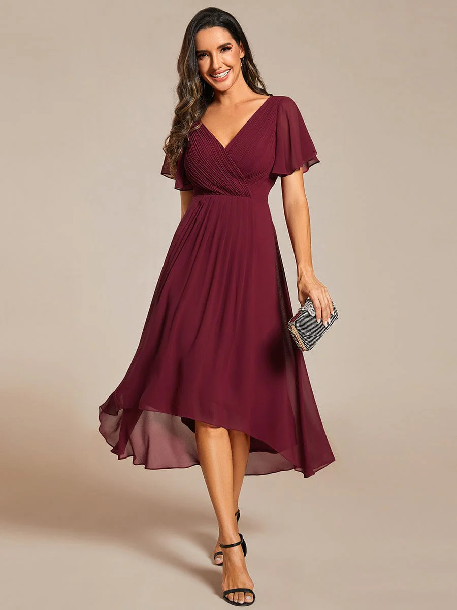 Top Picks Burgundy Elegant Chiffon Dresses - Image 30
