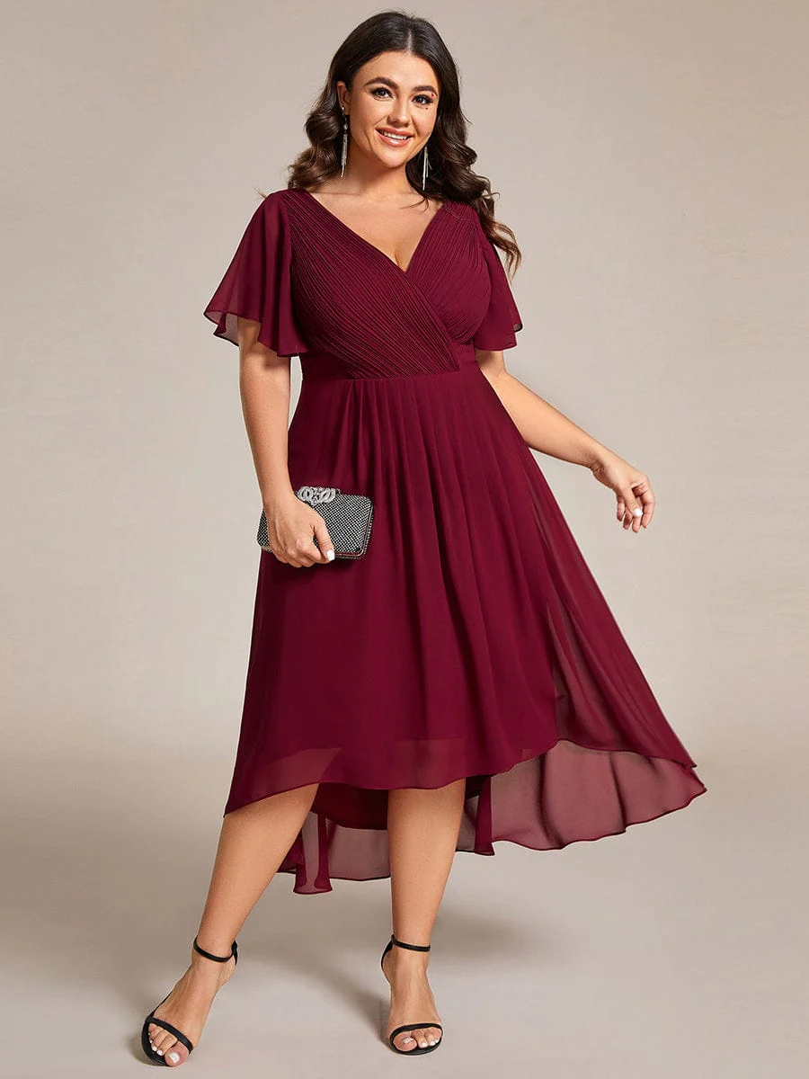 Top Picks Burgundy Elegant Chiffon Dresses - Image 35