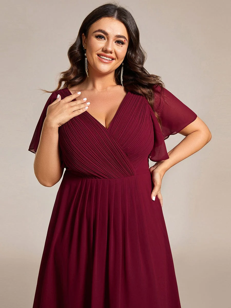 Top Picks Burgundy Elegant Chiffon Dresses - Image 37