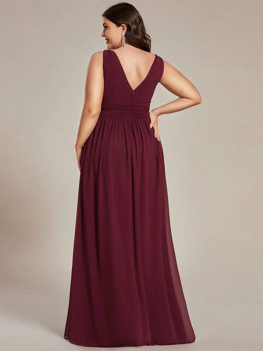 Top Picks Burgundy Elegant Chiffon Dresses - Image 45