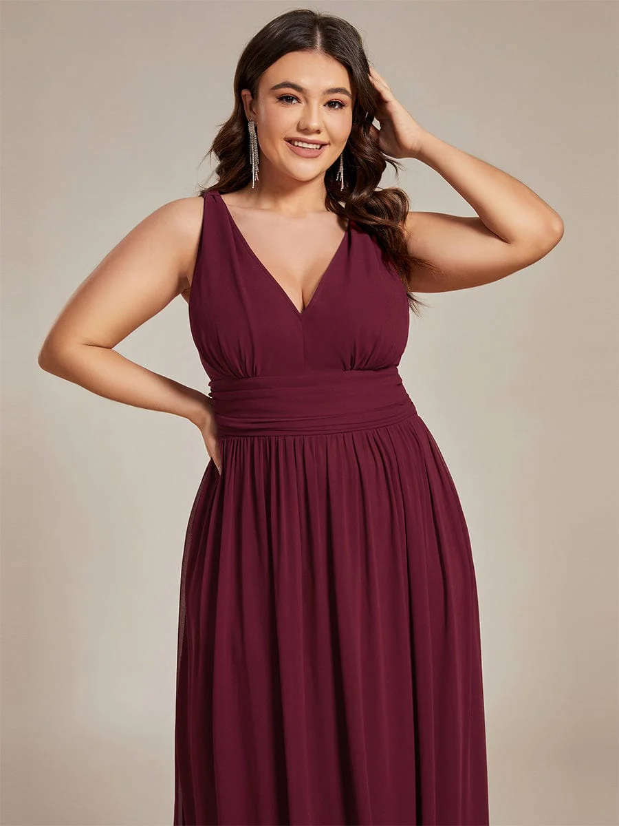 Top Picks Burgundy Elegant Chiffon Dresses - Image 46