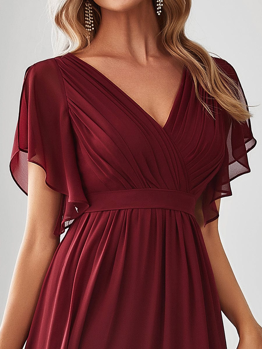 Top Picks Burgundy Elegant Chiffon Dresses - Image 50