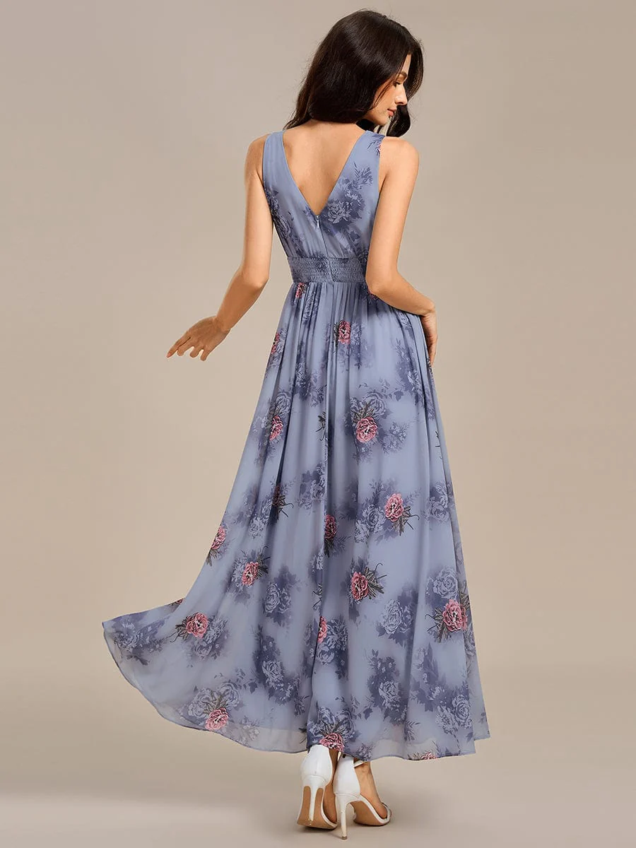ever ELOWEN|V Neck Floral Sleeveless Maxi Evening Dress - Image 2