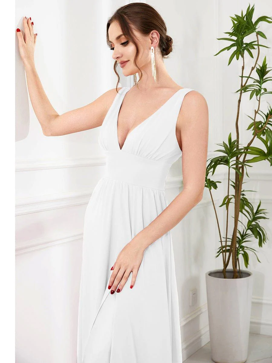 ever SORAYA|V-Neck High Slit Empire Waist Evening Dress(Final Sale) - Image 17