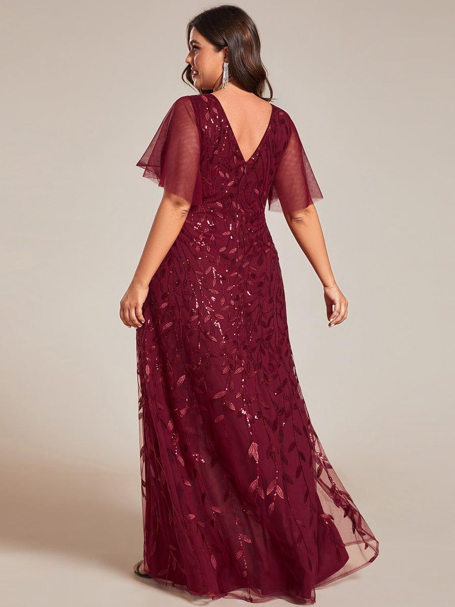 ever ALIX|V-Neck High Slit Sequined Wedding Guest Dresses - Image 9