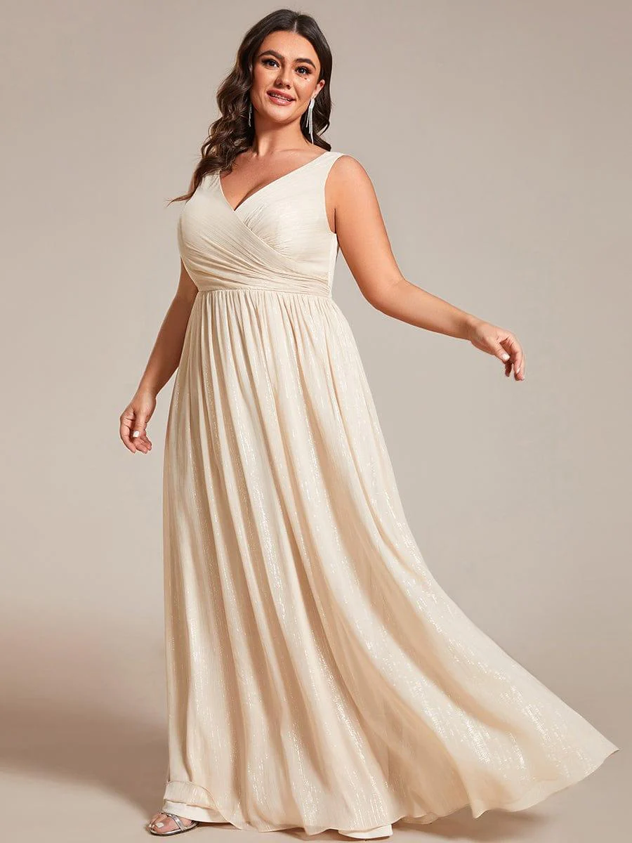 V-Neck Sleeveless Evening Dresses with Delicate Glitter - Image 15