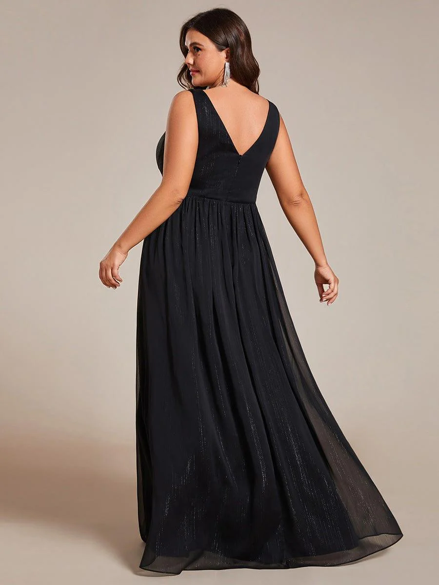 V-Neck Sleeveless Evening Dresses with Delicate Glitter - Image 9