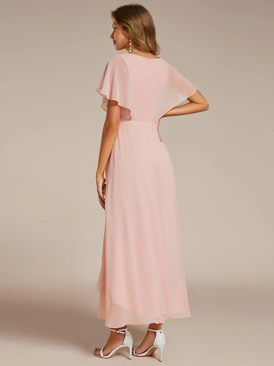 ever LILAS|Waist Applique A-Line Chiffon V-Neck Evening Dress(Final Sale) - Image 2