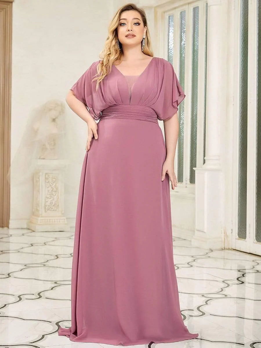 ever AMBRYN|Women's A-Line Empire Waist Chiffon Evening Party Maxi Dress - Image 21