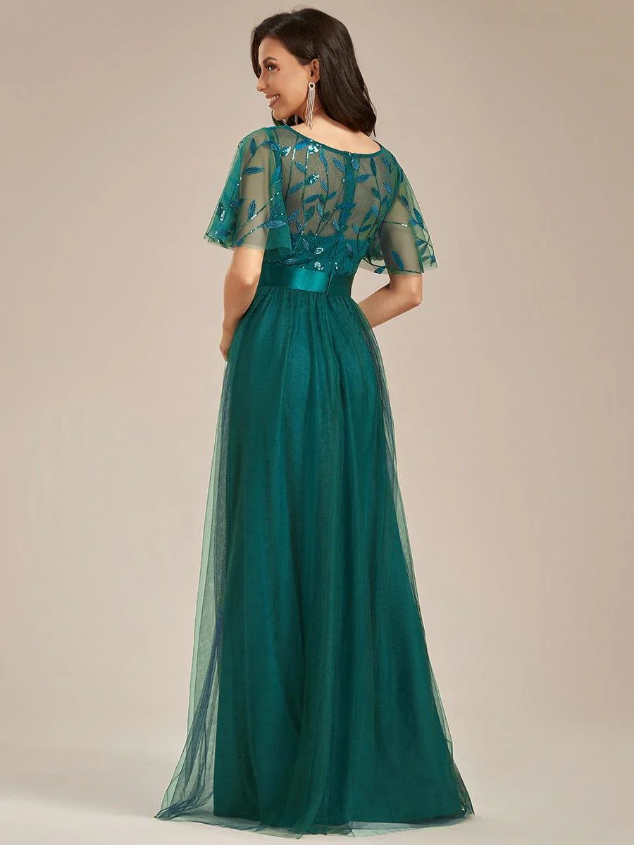ever SAPHIR|Women's A-Line Short Sleeve Embroidery Floor Length Wedding Guest Dresses - Image 135