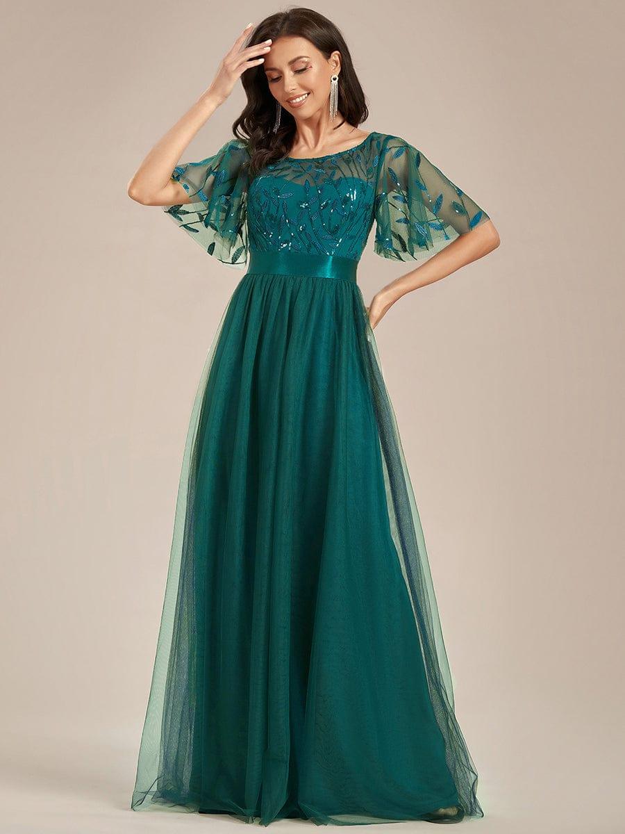 ever SAPHIR|Women's A-Line Short Sleeve Embroidery Floor Length Wedding Guest Dresses - Image 137
