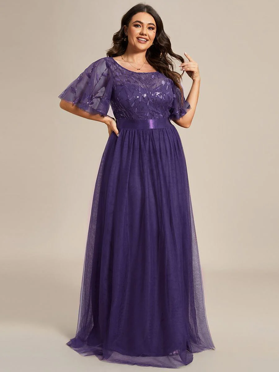 ever SAPHIR|Women's A-Line Short Sleeve Embroidery Floor Length Wedding Guest Dresses - Image 150