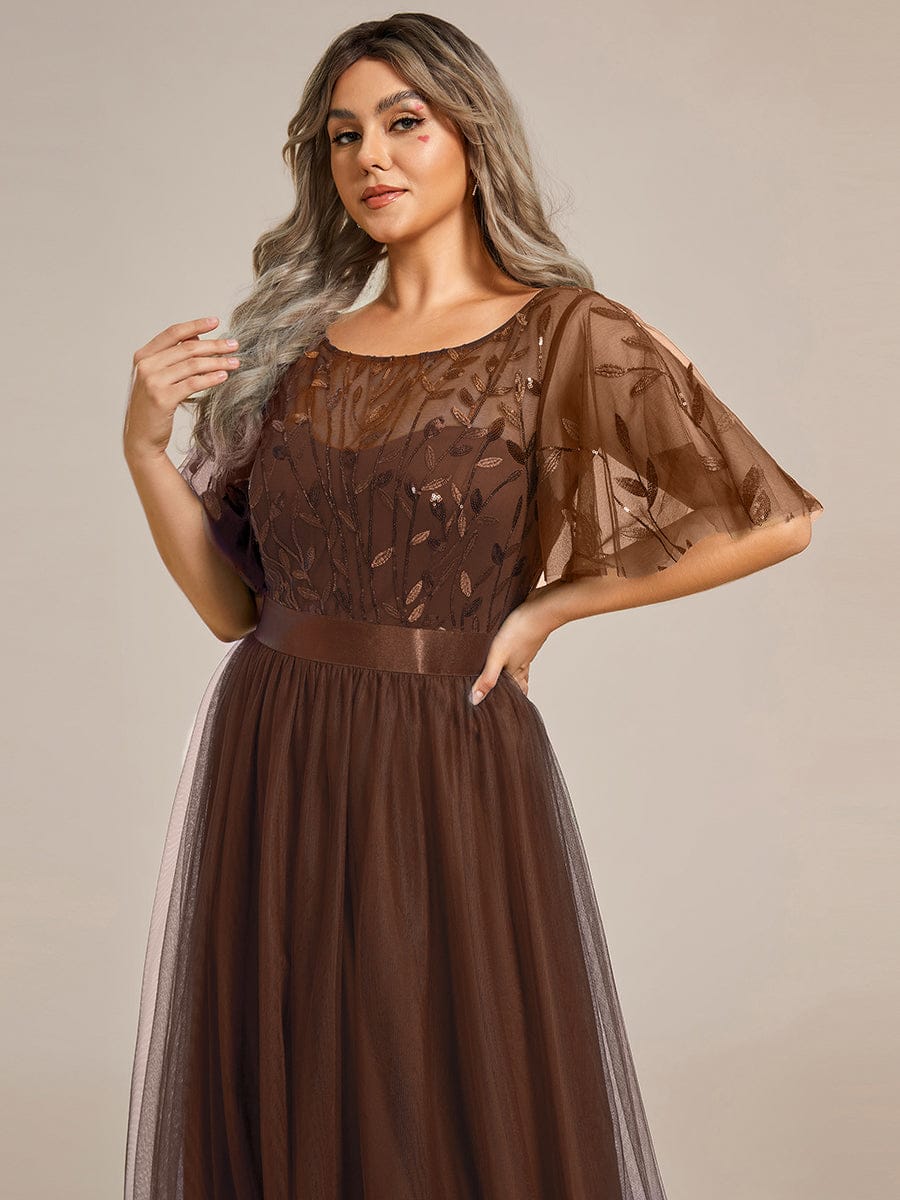 ever SAPHIR|Women's A-Line Short Sleeve Embroidery Floor Length Wedding Guest Dresses - Image 183