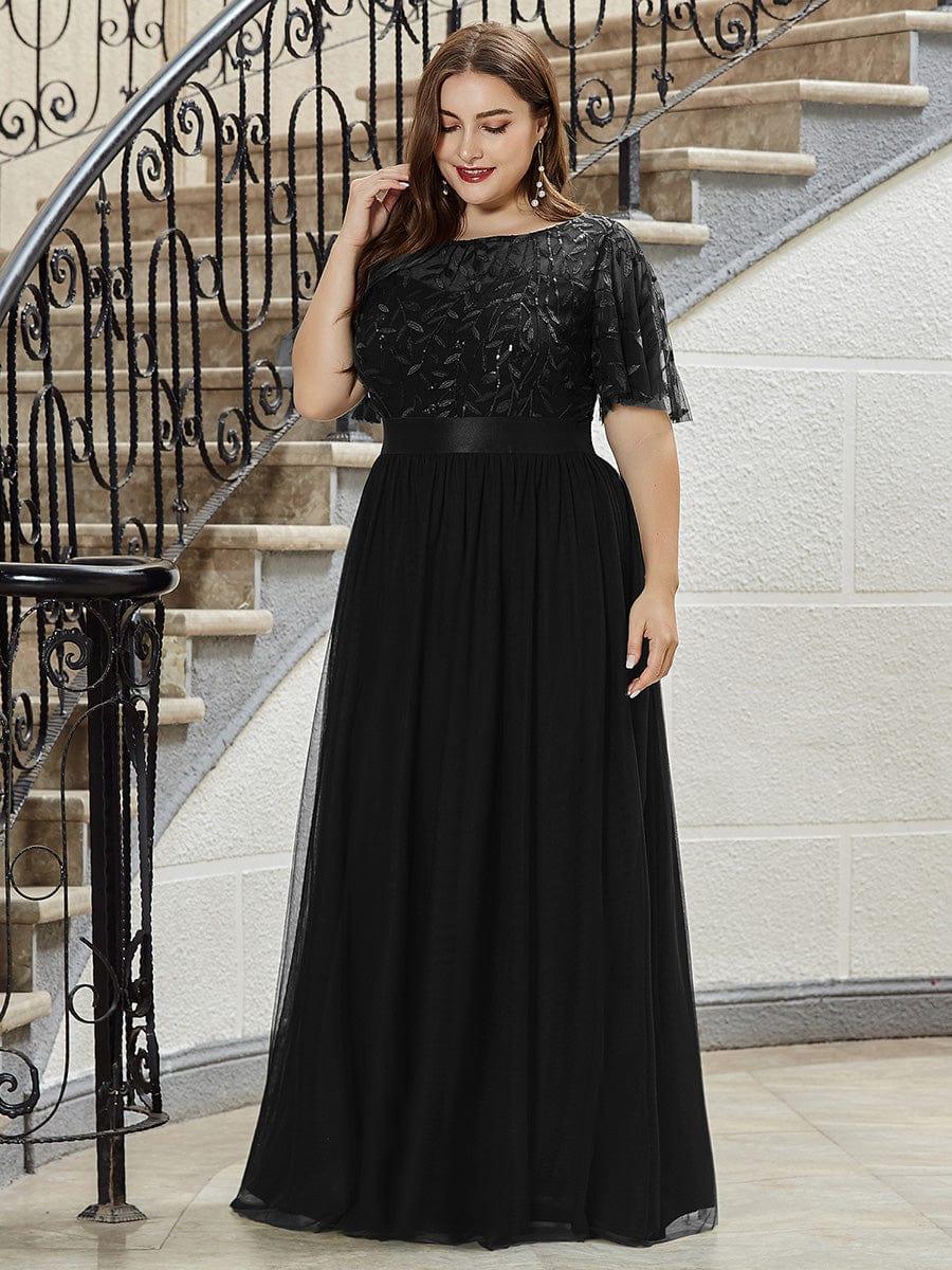 ever SAPHIR|Women's A-Line Short Sleeve Embroidery Floor Length Evening Dresses - Image 30