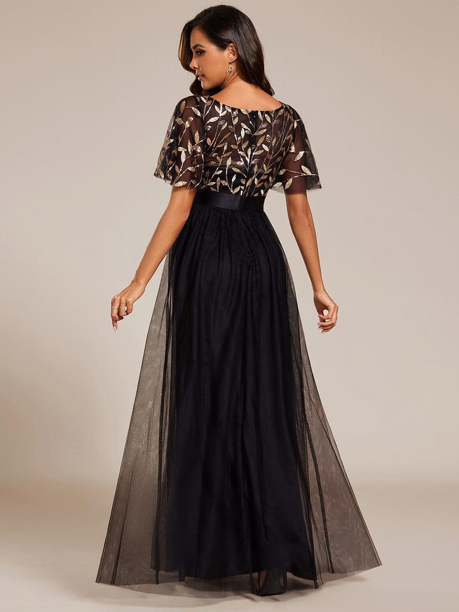 ever SAPHIR|Women's A-Line Short Sleeve Embroidery Floor Length Evening Dresses - Image 51
