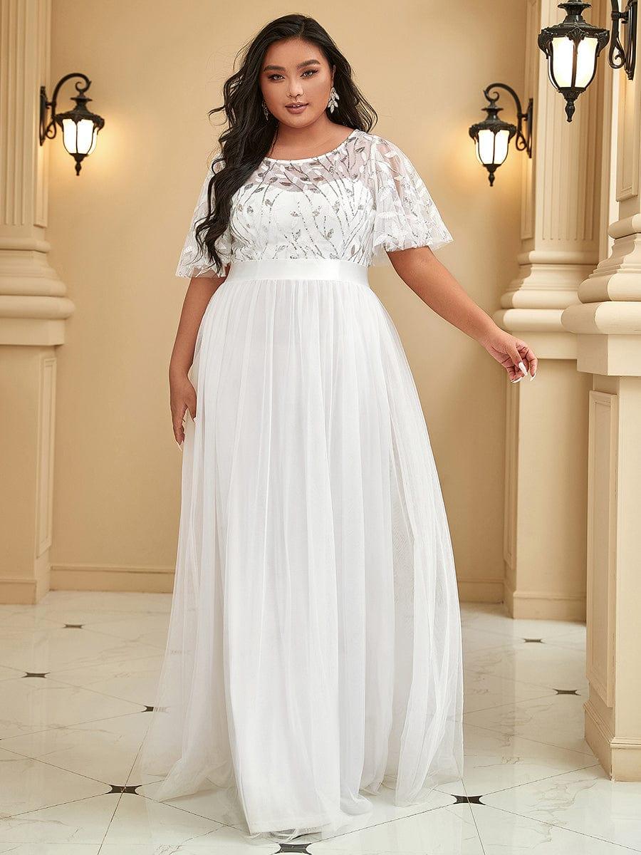 ever SAPHIR|Women's A-Line Short Sleeve Embroidery Floor Length Evening Dresses - Image 71