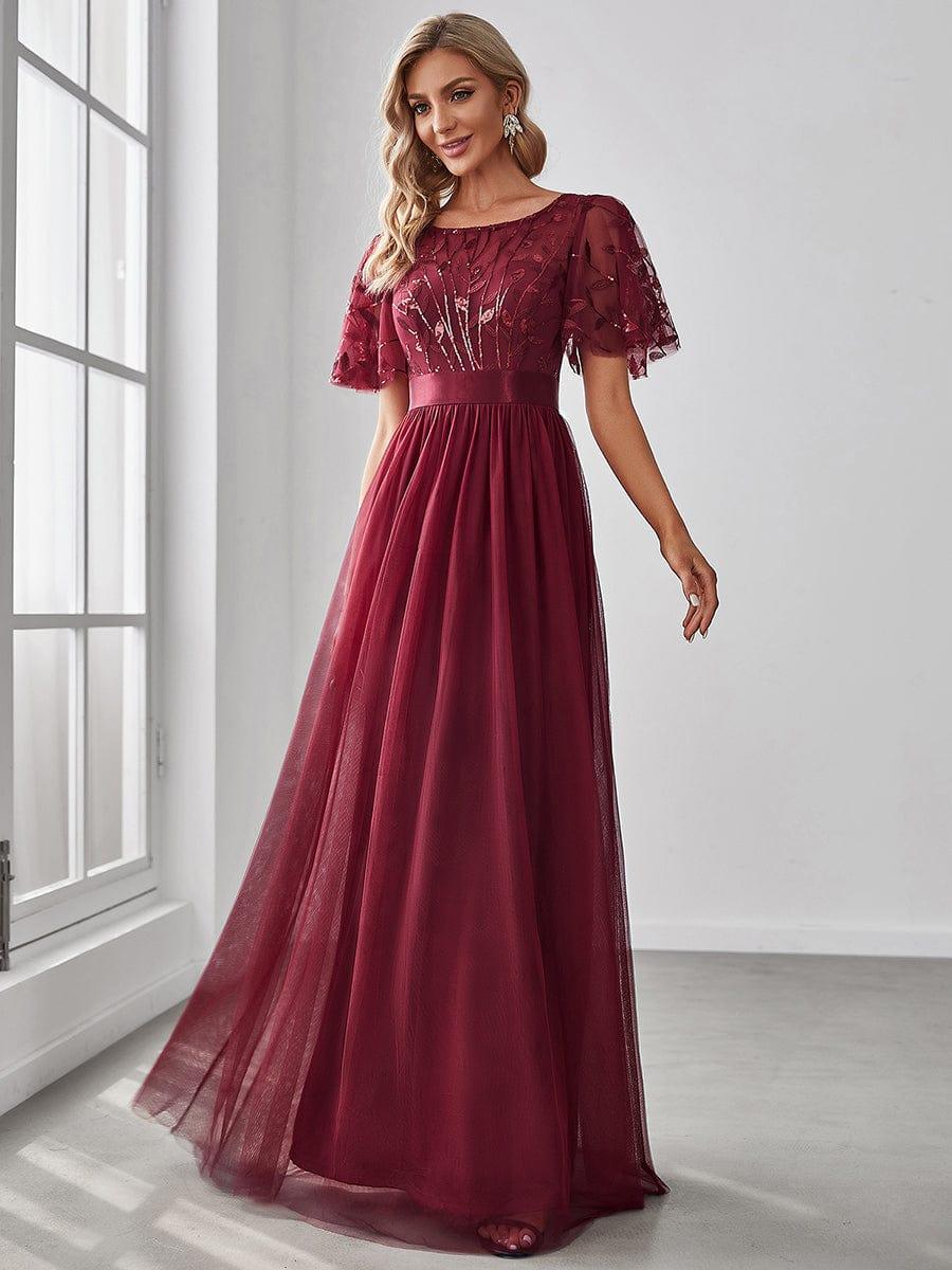ever SAPHIR|Women's A-Line Short Sleeve Embroidery Floor Length Evening Dresses - Image 77