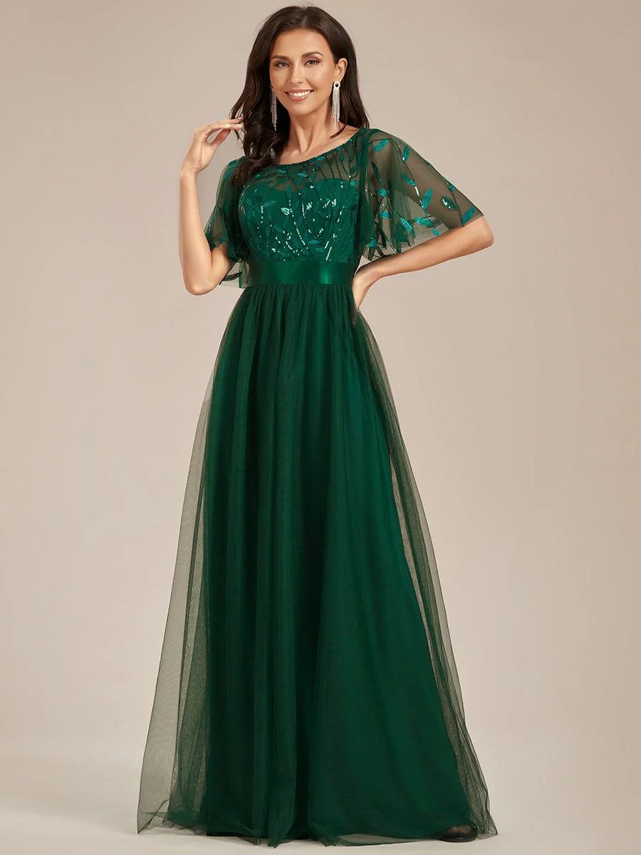 ever SAPHIR|Women's A-Line Short Sleeve Embroidery Floor Length Wedding Guest Dresses - Image 88