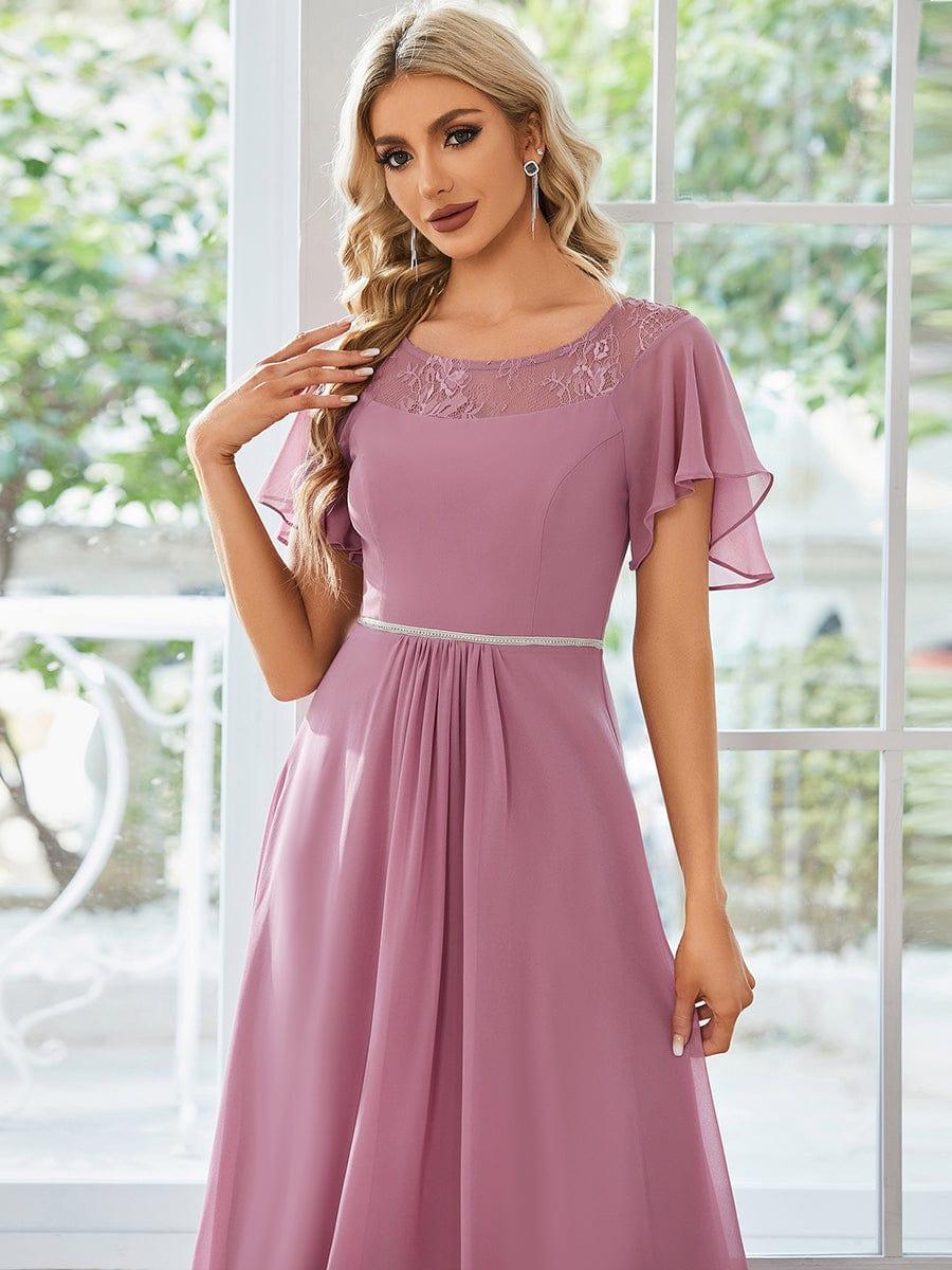 Women's Casual Boat Neck A-Line Midi Dress with Irregular Hem(Final Sale) - Image 40