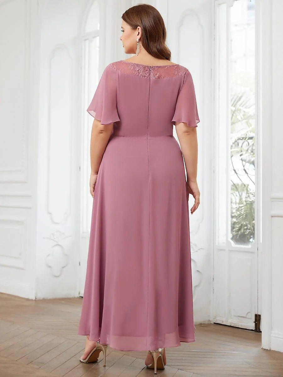 Women's Casual Boat Neck A-Line Midi Dress with Irregular Hem(Final Sale) - Image 44