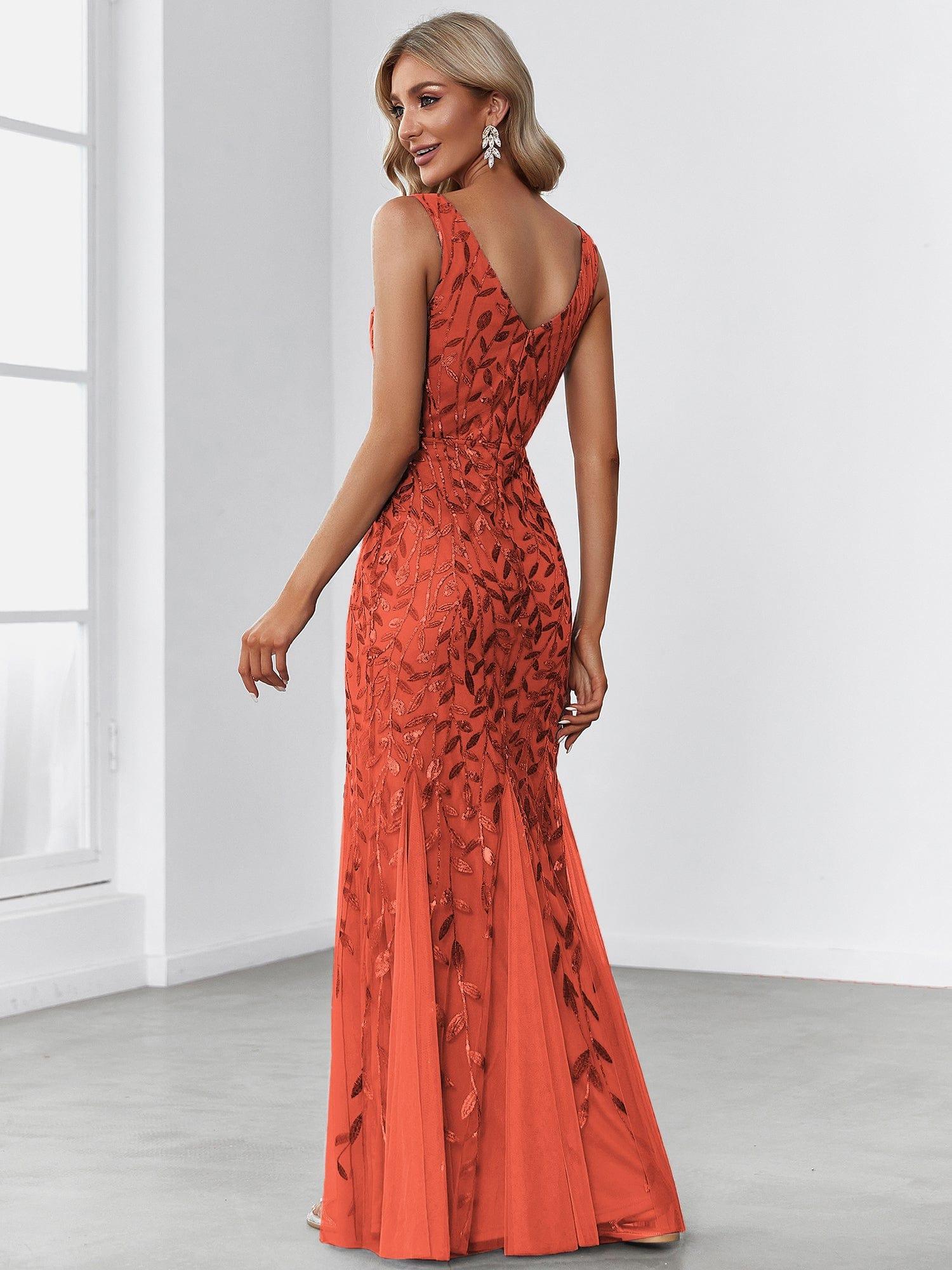 ever ORIEL|Women's Double V-Neck Fishtail Sequins Wedding Guest Dress - Image 2