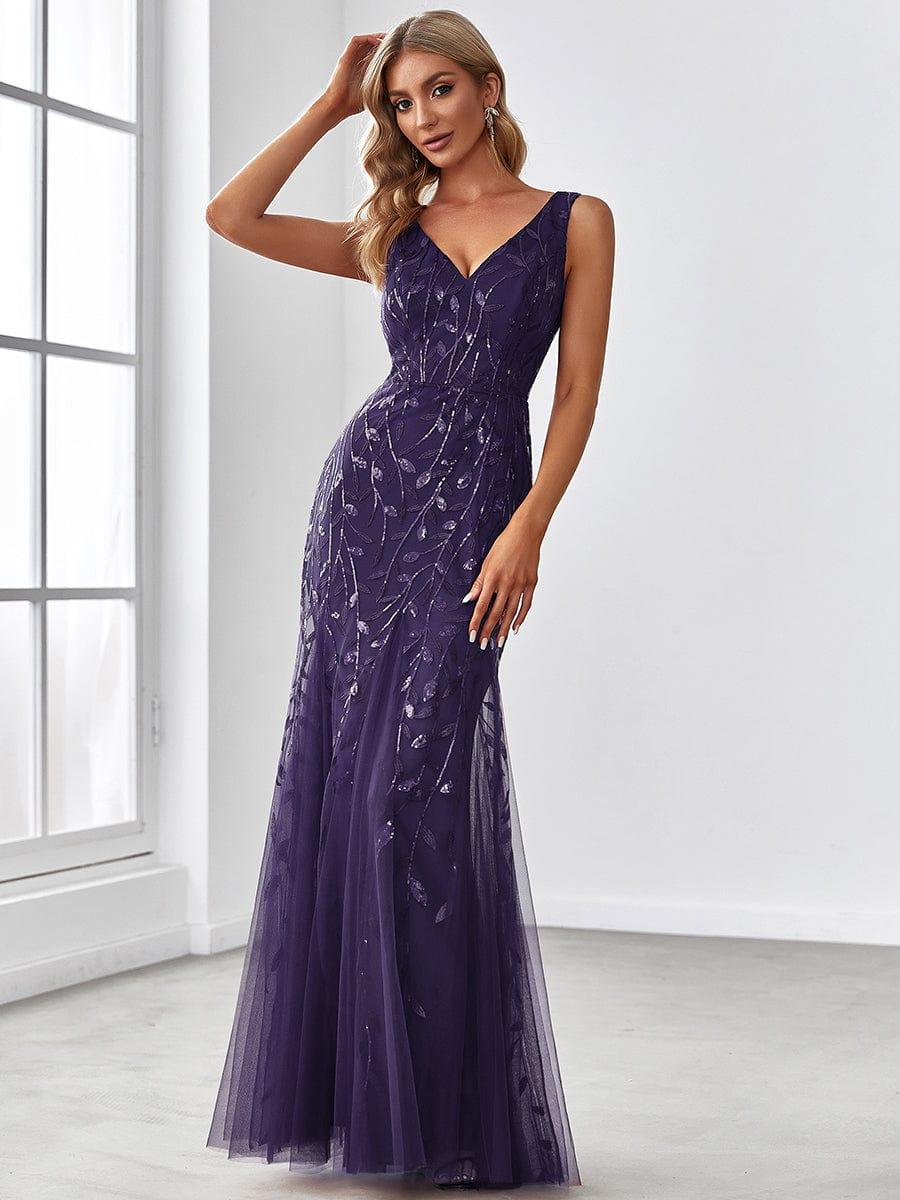 ever ORIEL|Women's Double V-Neck Fishtail Sequins Wedding Guest Dress - Image 92