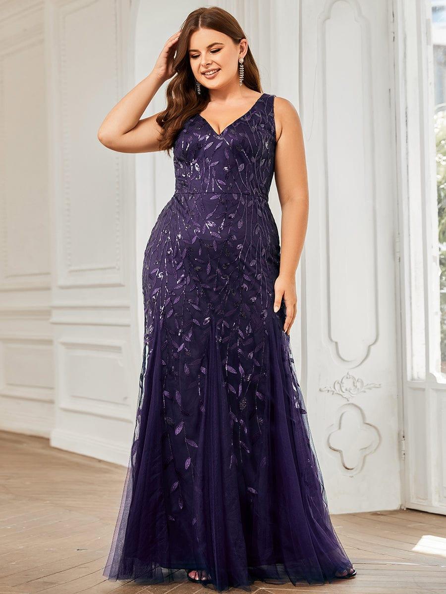 ever ORIEL|Women's Double V-Neck Fishtail Sequins Evening Dress - Image 95