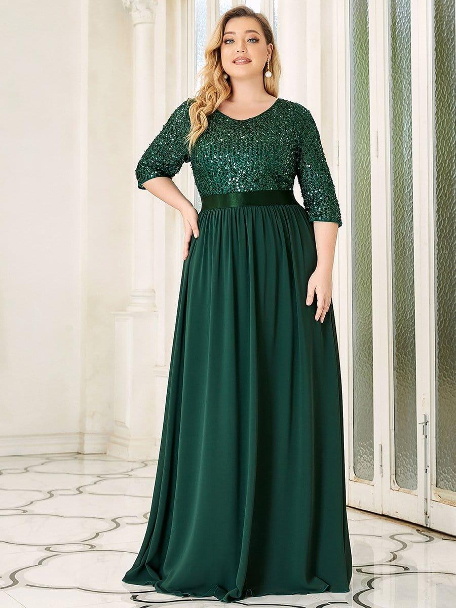 pretty FLORENCE|Plus Size Long Tulle & Sequin Evening Dresses for Mother of the Bride - Image 18